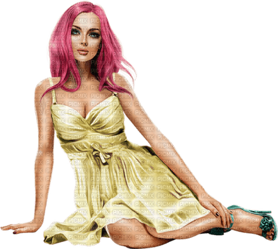 woman pink hair bp - δωρεάν png