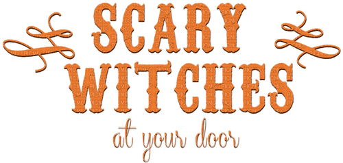 Scary Witches.Text.orange.Deco.Victoriabea - zdarma png