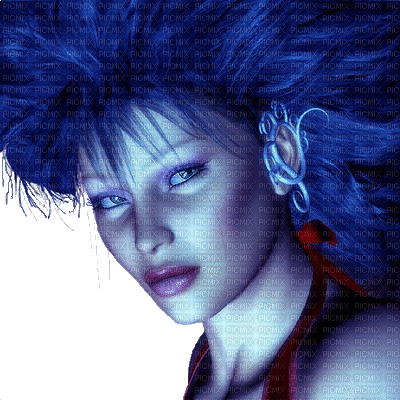 visage bleu - Zdarma animovaný GIF