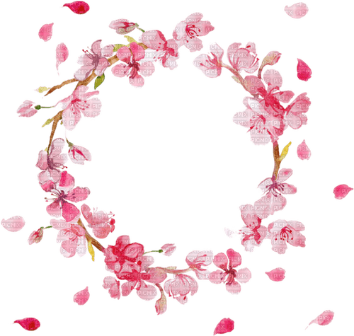 pink wreath spring - gratis png