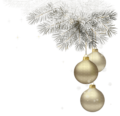 Christmas white god balls deco sunshine3 - бесплатно png