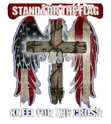 Stand For Flag Kneel For Cross PNG - фрее пнг
