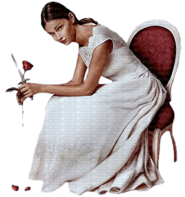 woman with rose - 無料png