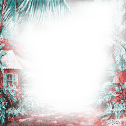 soave frame summer tropical beach house - Free PNG