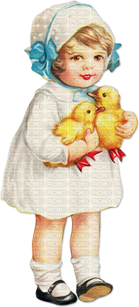 soave children girl vintage easter spring chick - PNG gratuit