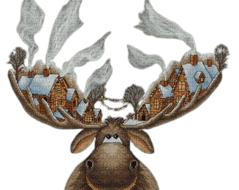 kikkapink christmas deco reindeer - 免费PNG