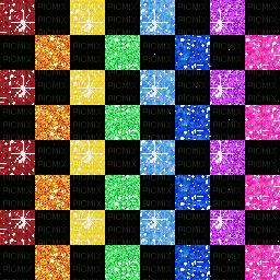 rainbow glitter checkers - Free animated GIF