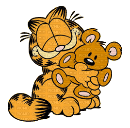 Garfield & Pooky - Безплатен анимиран GIF