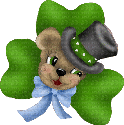 Kaz_Creations Deco St.Patricks Day Teddy - Ingyenes animált GIF