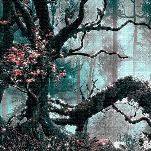 Y.A.M._Fantasy forest background - GIF animasi gratis