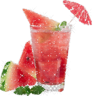kikkapink deco summer cocktail watermelon - Бесплатный анимированный гифка