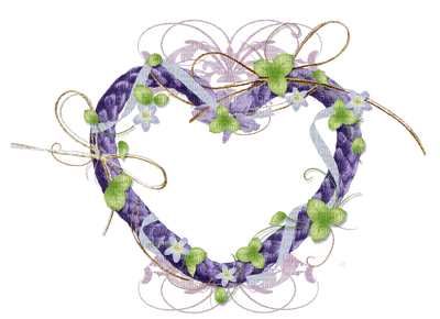 Purple Deco Frame Heart - ücretsiz png