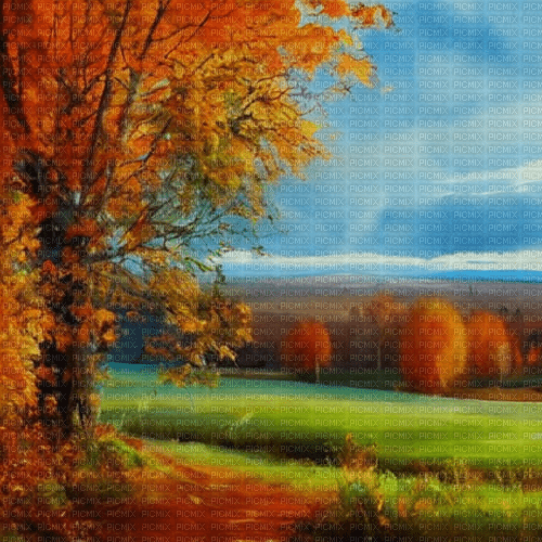 kikkapink autumn background  painting vintage - 免费PNG