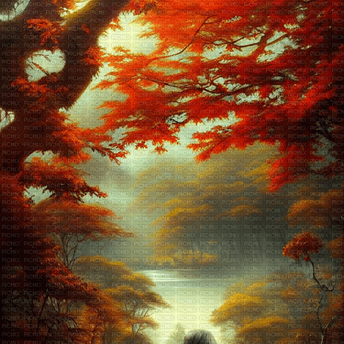 kikkapink autumn asian oriental background - фрее пнг