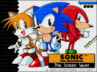 sonic the screensaver (sonic tails knuckles) - 無料png