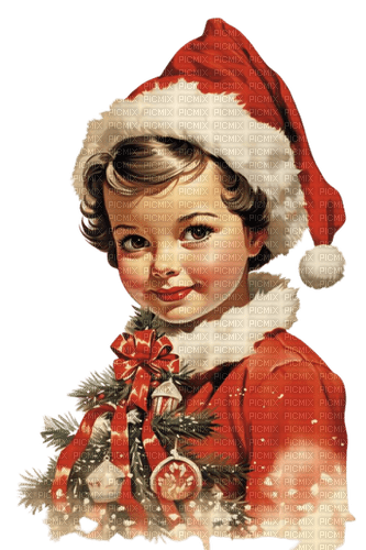 enfant, kind, child, vintage, christmas - darmowe png