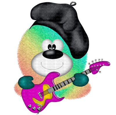 медвежонок с гитарой - Free PNG