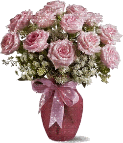 Fleurs.Vase,Roses.Pink.Victoriabea - Бесплатни анимирани ГИФ