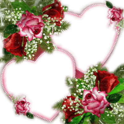 Frame heart roses valentine - darmowe png