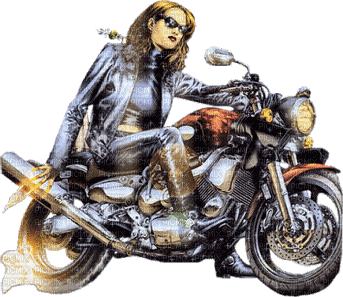 femme a moto - Бесплатни анимирани ГИФ
