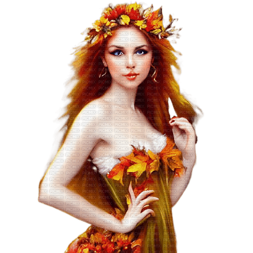 kikkapink autumn woman fantasy fashion - gratis png