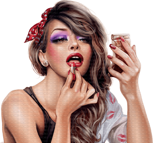 Woman Red Lipstick - Bogusia - 免费PNG