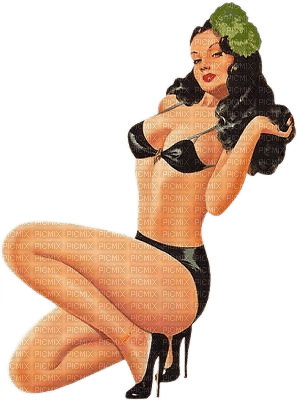 Pin up accroupie