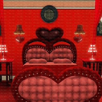 Red Heart Bedroom - 無料png