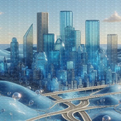 Blue Jelly City - kostenlos png