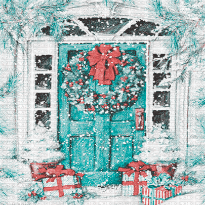 soave background animated christmas winter house - 免费动画 GIF