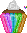 Pixel Rainbow Chocolate Cupcake - Free PNG