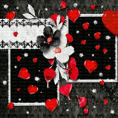 soave background animated texture heart flowers - Free animated GIF