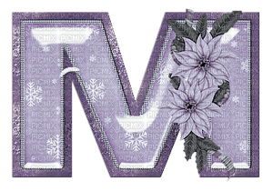 Kaz_Creations Alphabets Christmas Purple  Letter M - ücretsiz png