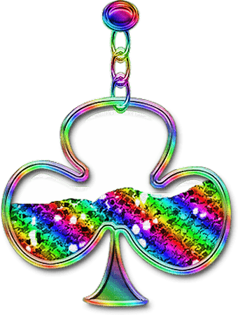 Hanging Glitter Clover Charm.Rainbow - Free PNG