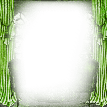 soave frame vintage curtain room green - 無料png