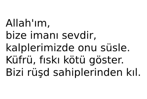 dua text in turkish - kostenlos png