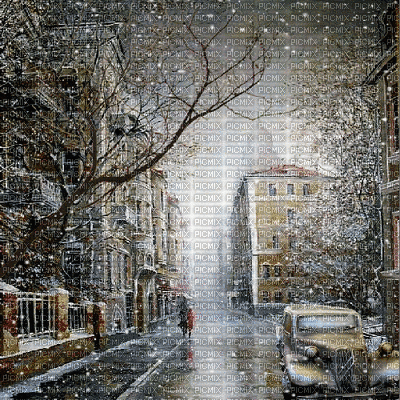 Nieve en la ciudad - 免费动画 GIF