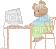 Bear typing on computer - GIF animasi gratis
