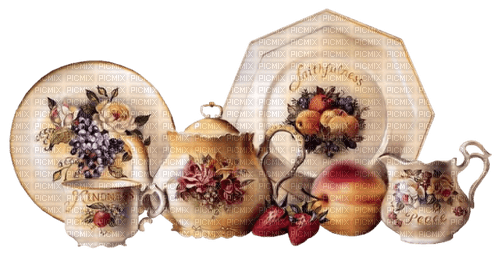 deco servicio frutas vintage dubravka4 - PNG gratuit