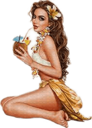 femme plage woman beach - PNG gratuit
