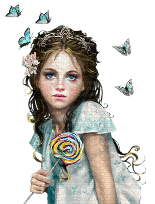 Kaz_Creations Baby Enfant Child Girl Butterflies Candy - Free PNG