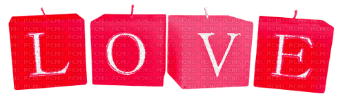 Candles.Love.Text.Red.Pink - zadarmo png