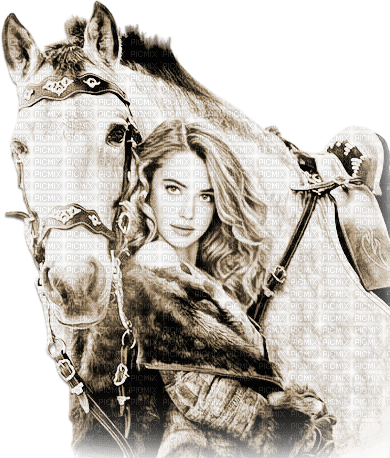 soave woman horse fashion sepia - png grátis