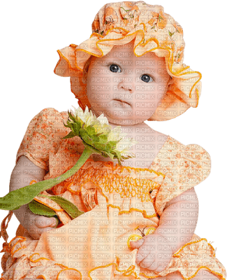 bebe e a flor - PNG gratuit