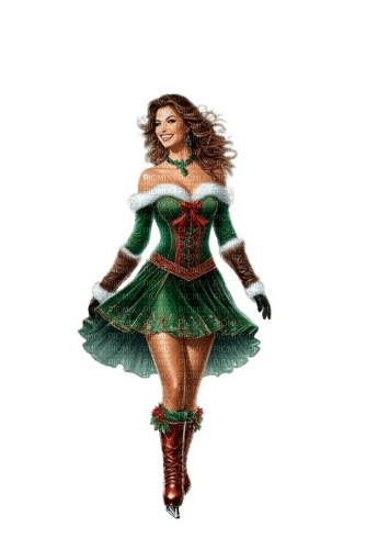 loly33 femme  noel patinage - δωρεάν png