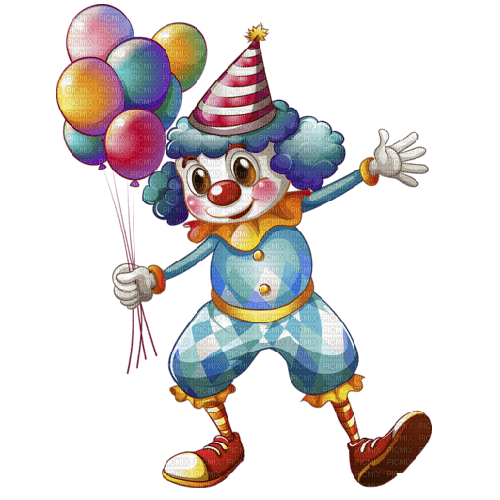 MMarcia palhaço clown aquarela watercolor - PNG gratuit