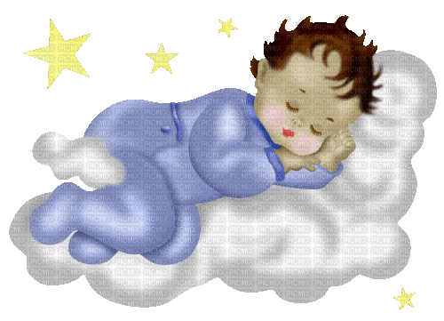 Gute Nacht, Kind, Wolke - GIF animé gratuit