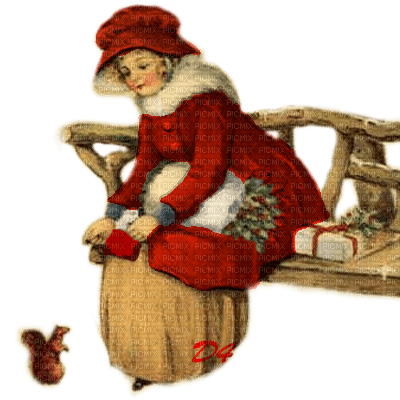 dama invierno navidad  dubravk4 - PNG gratuit