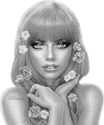 Y.A.M._Summer woman girl black-white - Gratis animeret GIF