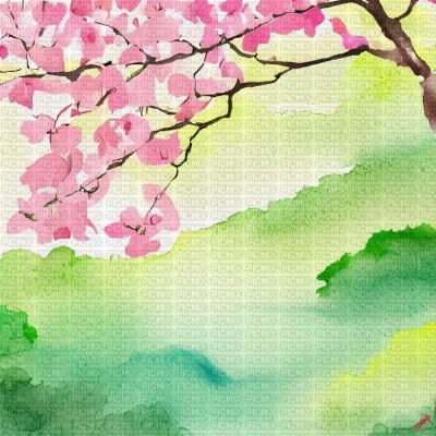 Pink Green Japanese Background - png grátis